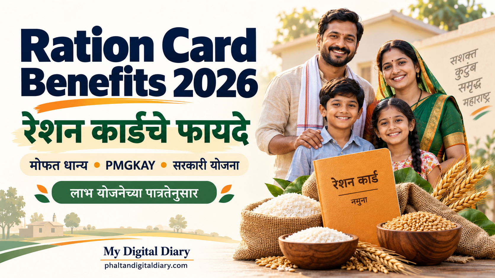 Ration Card Benefits 2026 — कुटुंब, रेशन कार्ड, गहू आणि तांदूळ