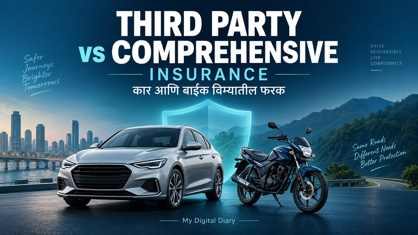 Third party vs comprehensive insurance — कार आणि बाइकसह विमा संरक्षणाचे चित्र